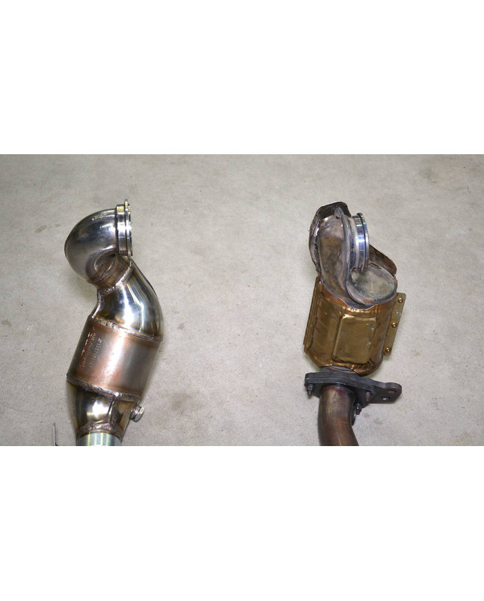 Downpipe con catalizzatore metallico